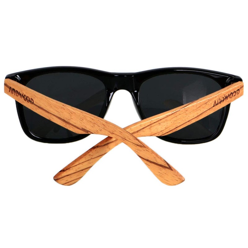 ANDWOOD Wood Sunglasses Polarized for Men Women Uv Protection Wooden Bamboo Frame Mirrored Sun Glasses Black Shades - Image 4